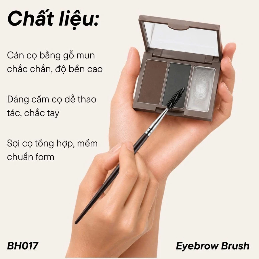 Cọ chải mày và mi cuốn xoắn Bh Cosmetics Eyebrow Brush BH017
